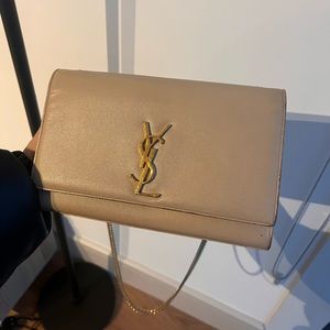 YSL NUDE LEATHER CHAIN BAG